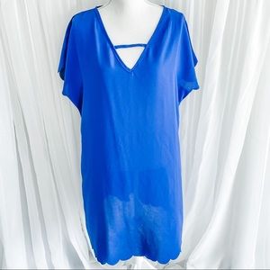 Shift scalloped edge dress